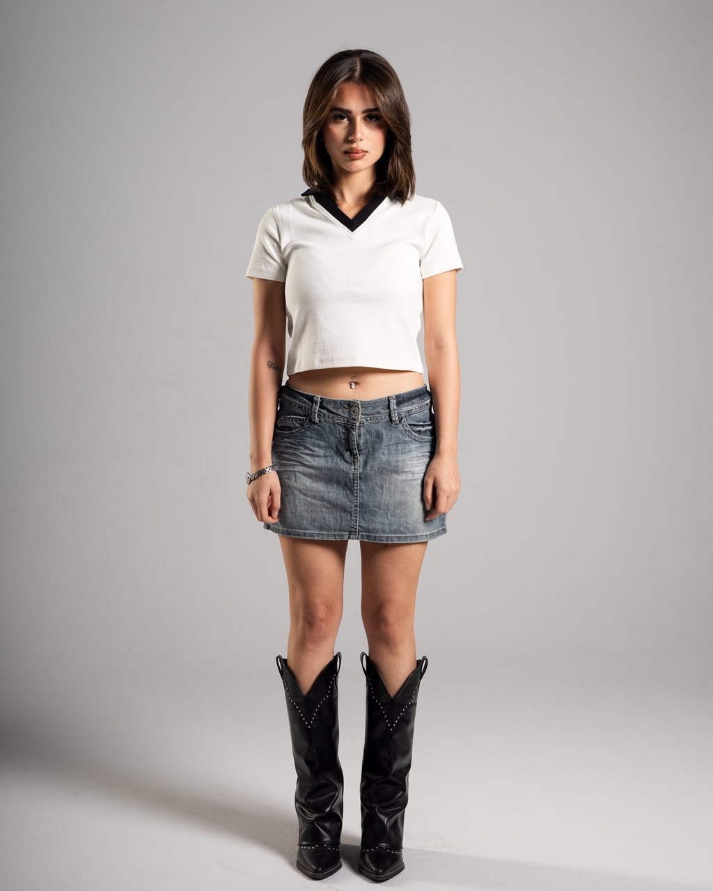Two-Tone White Crop